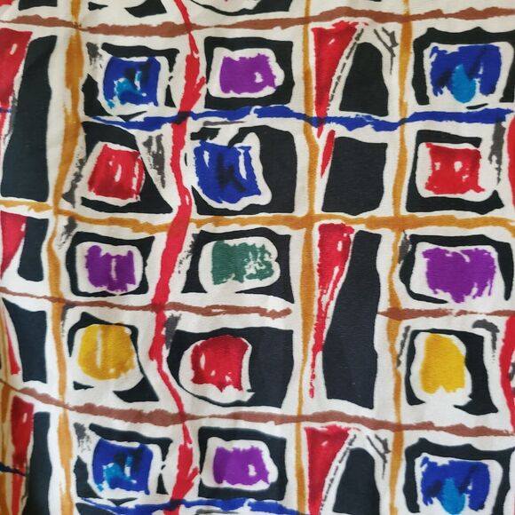 Vtg Yves St. Clair Long Sleeve Button Blouse Women's Size 12 Colorful Work - Picture 7 of 9